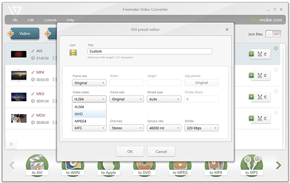 Freemake Video Converter Screenshot Preset Editor En