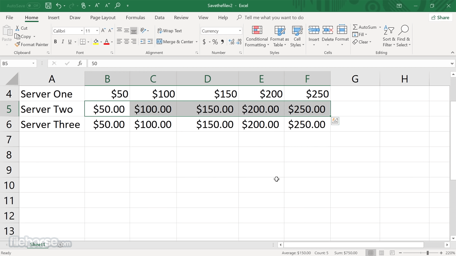 Microsoft Excel Screenshot 01