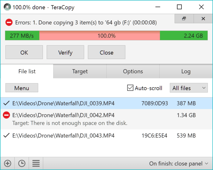 Teracopy Screenshot