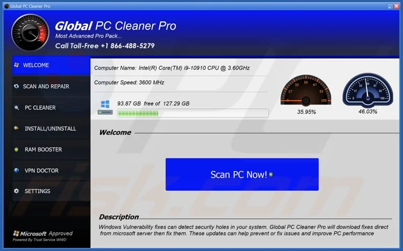 Global Pc Cleaner Pro Unwanted Application Main